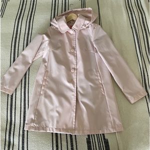 Kate Spade light pink hooded button-up raincoat